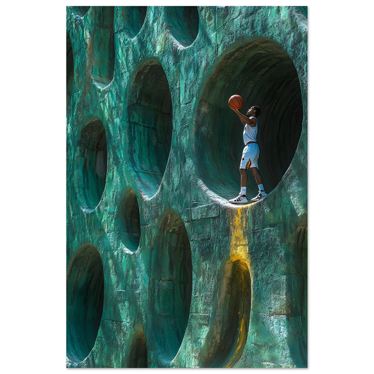 Release — limited-edition abstract basketball art print, The Labyrinth series by Alleyoop Arts