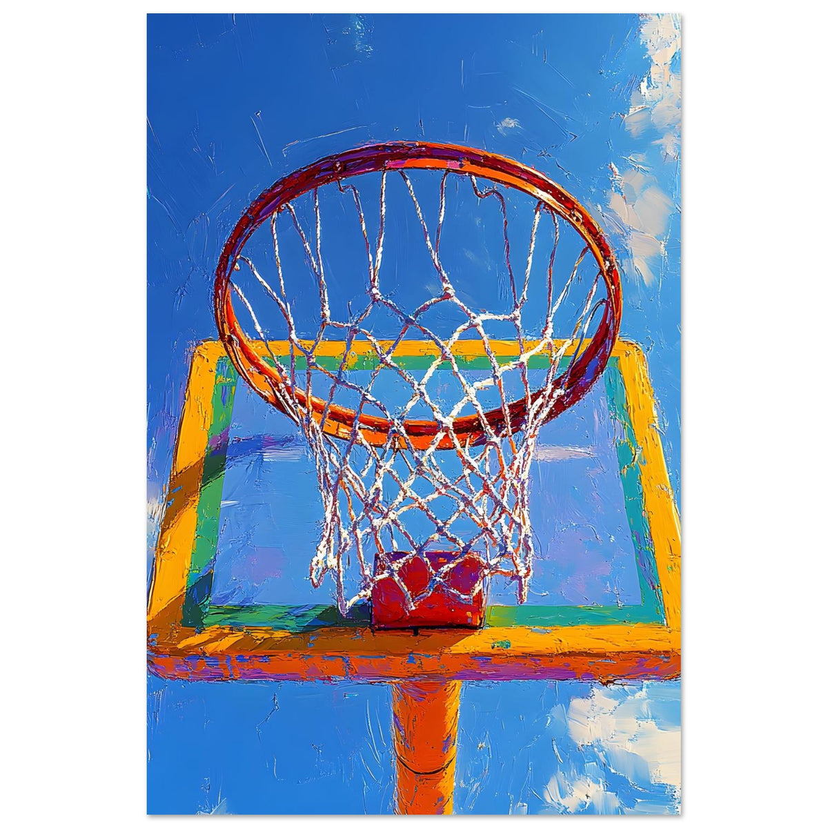 Close-Up Hoop — limited-edition minimalist basketball art print, The Court series by Alleyoop Arts