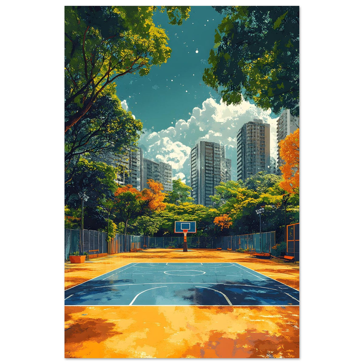 Court Lines — limited-edition basketball court art print, The Court series by Alleyoop Arts