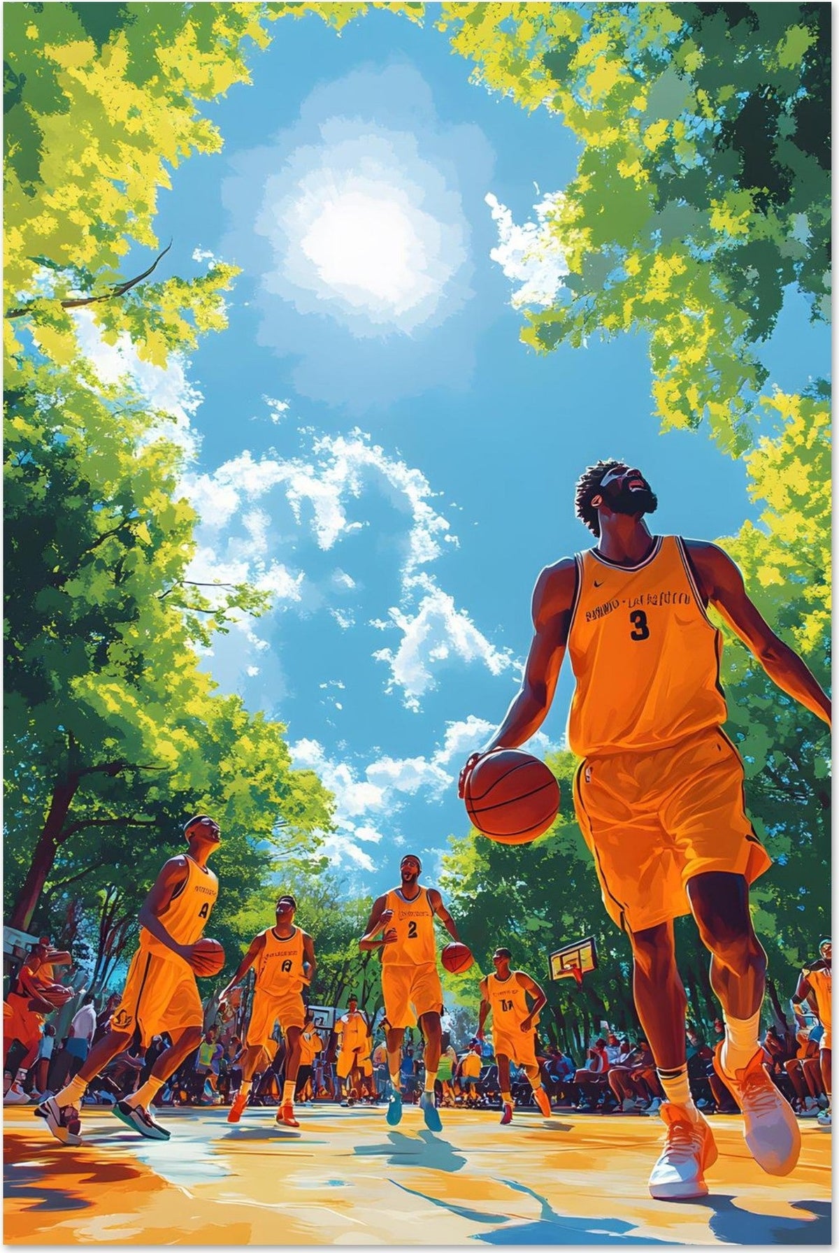 Block Party — limited-edition abstract basketball art print, Celebration series by Alleyoop Arts