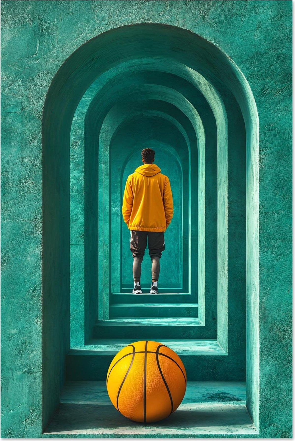 The Architect — limited-edition abstract basketball art print, The Labyrinth series by Alleyoop Arts