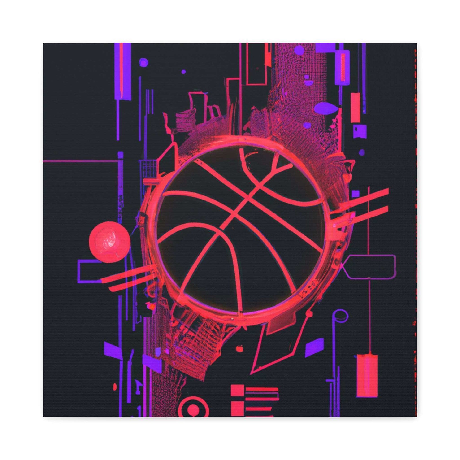 High-Tech Hoops: Basketball Canvas Print - Canvas - Basketball Art 