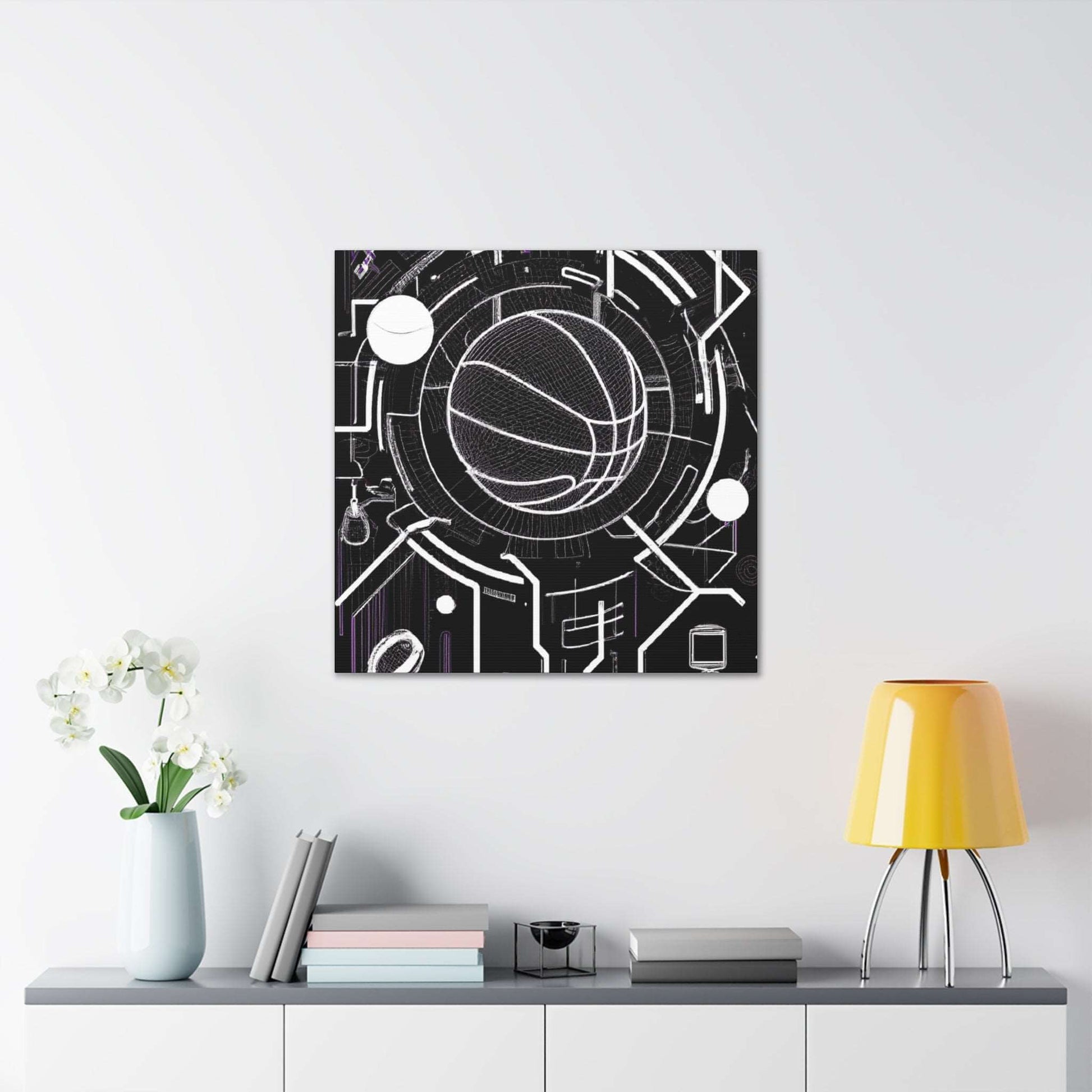 Neon Court: Basketball Dreamscapes Canvas Print - Canvas - Basketball Art 