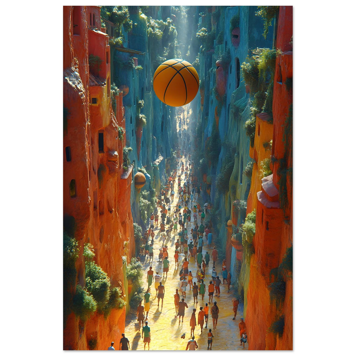 Perfect Pass — limited-edition abstract basketball art print, The Labyrinth series by Alleyoop Arts