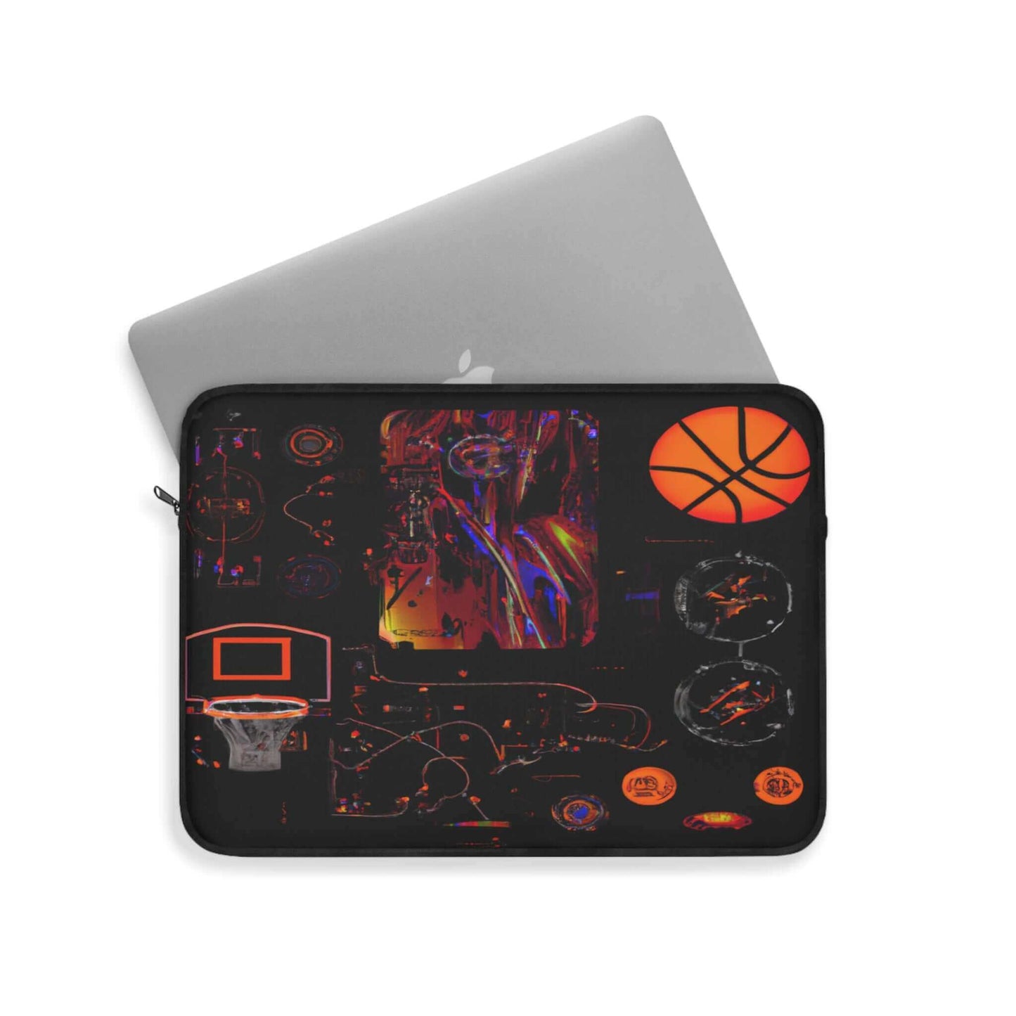 Futuristic Hoops Burst Laptop Sleeve - Laptop Sleeve - Basketball Art 