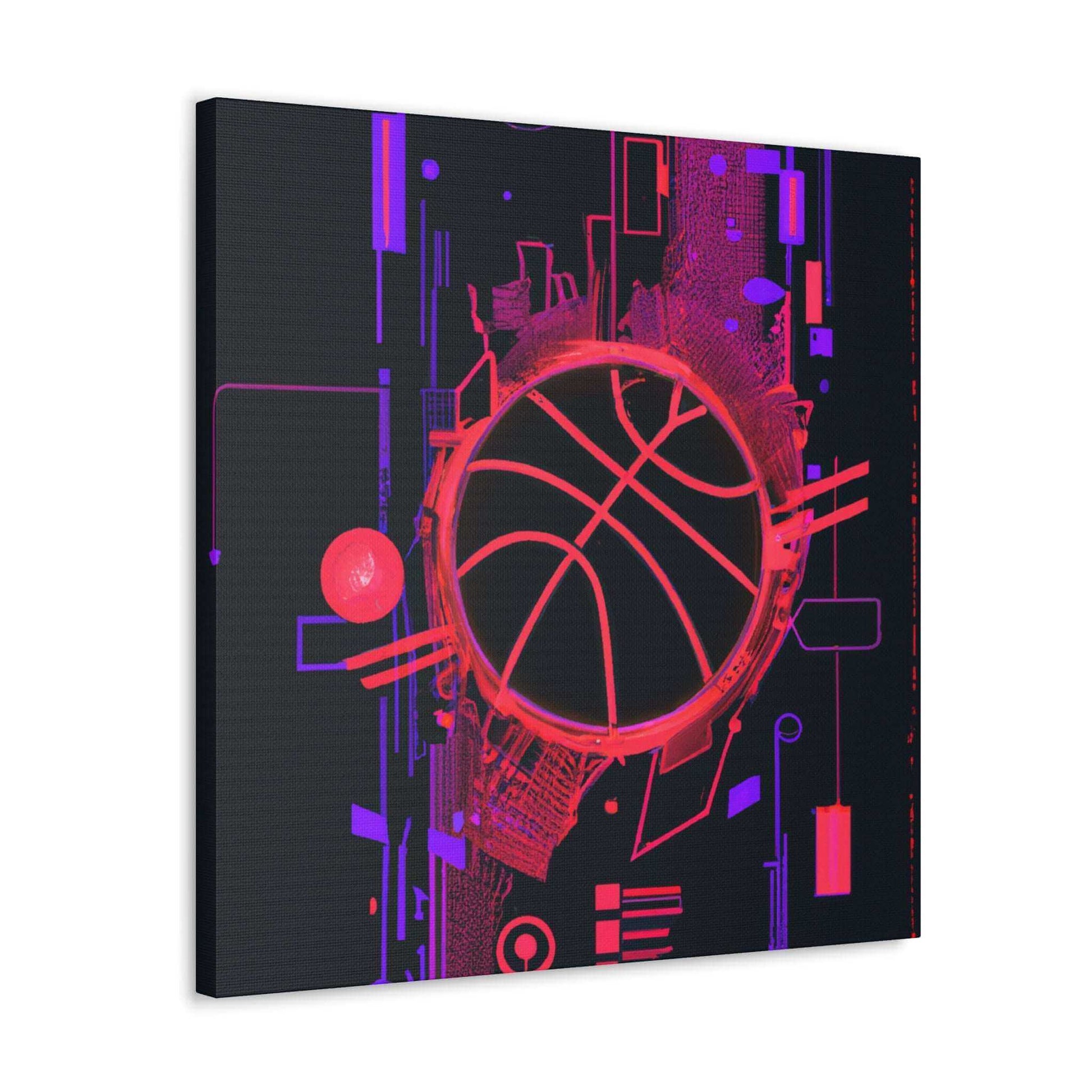 High-Tech Hoops: Basketball Canvas Print - Canvas - Basketball Art 