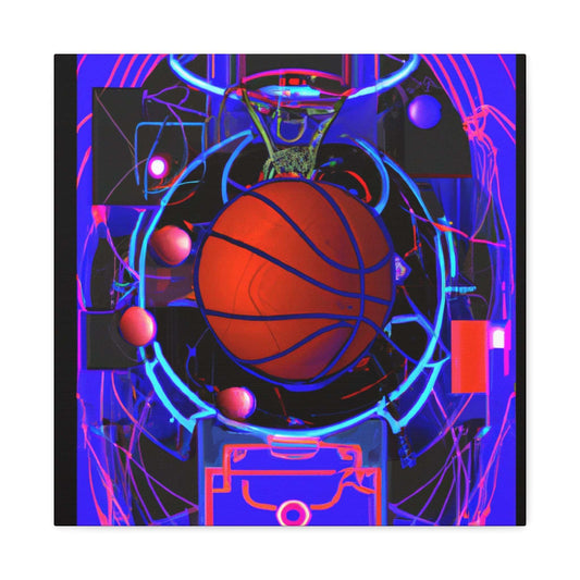 Electric Hoops: Basketball Canvas Print - Canvas - Basketball Art 