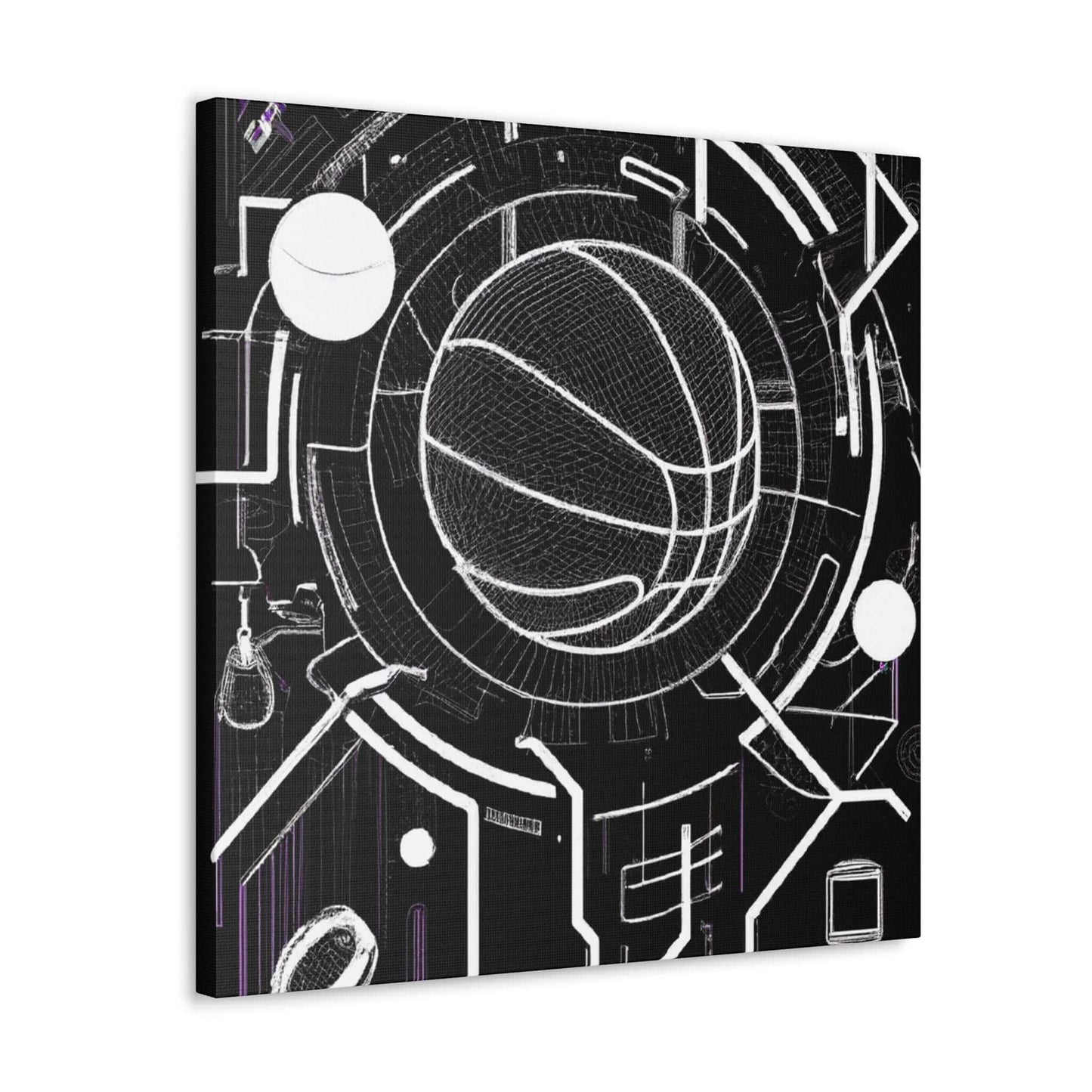 Neon Court: Basketball Dreamscapes Canvas Print - Canvas - Basketball Art 