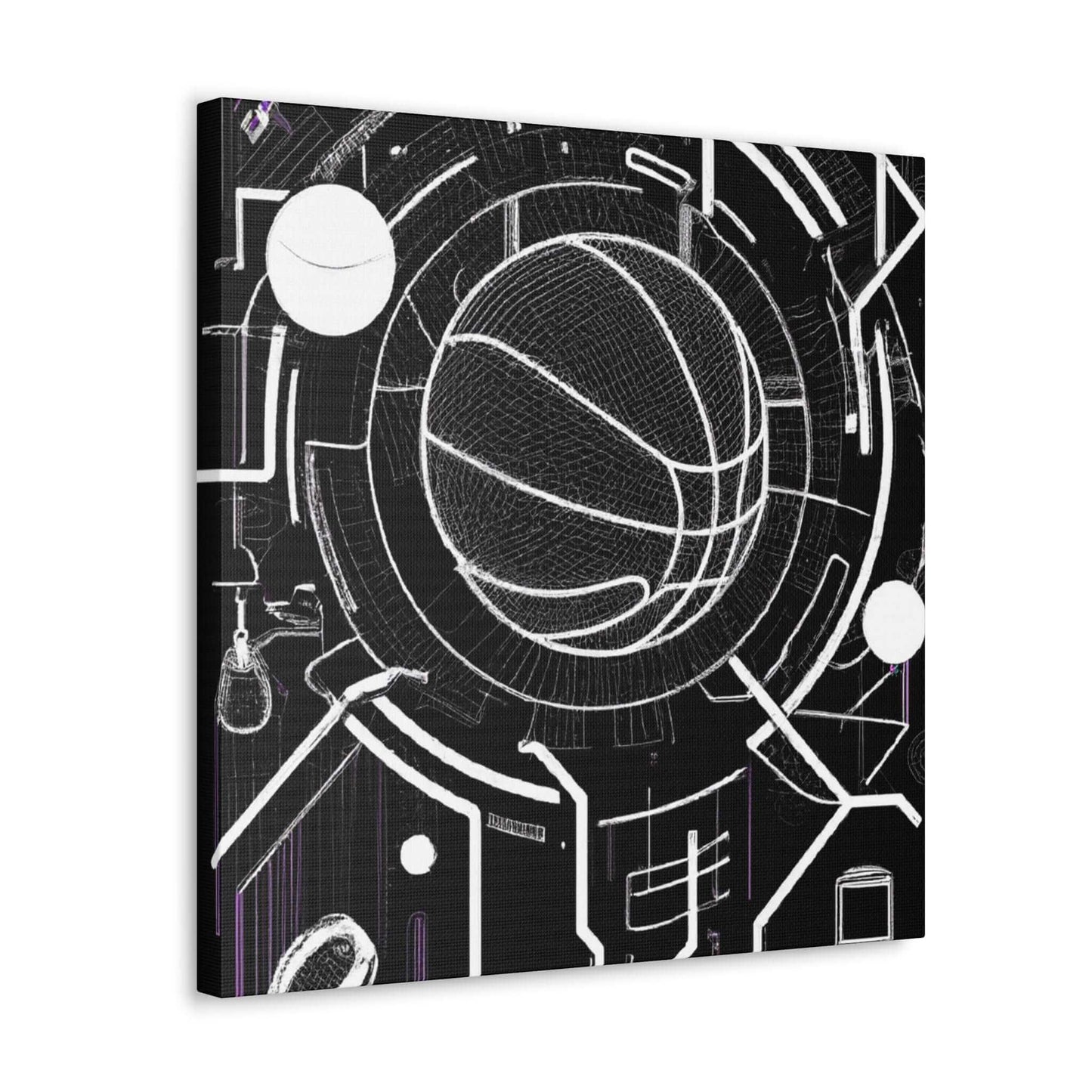 Neon Court: Basketball Dreamscapes Canvas Print - Canvas - Basketball Art 