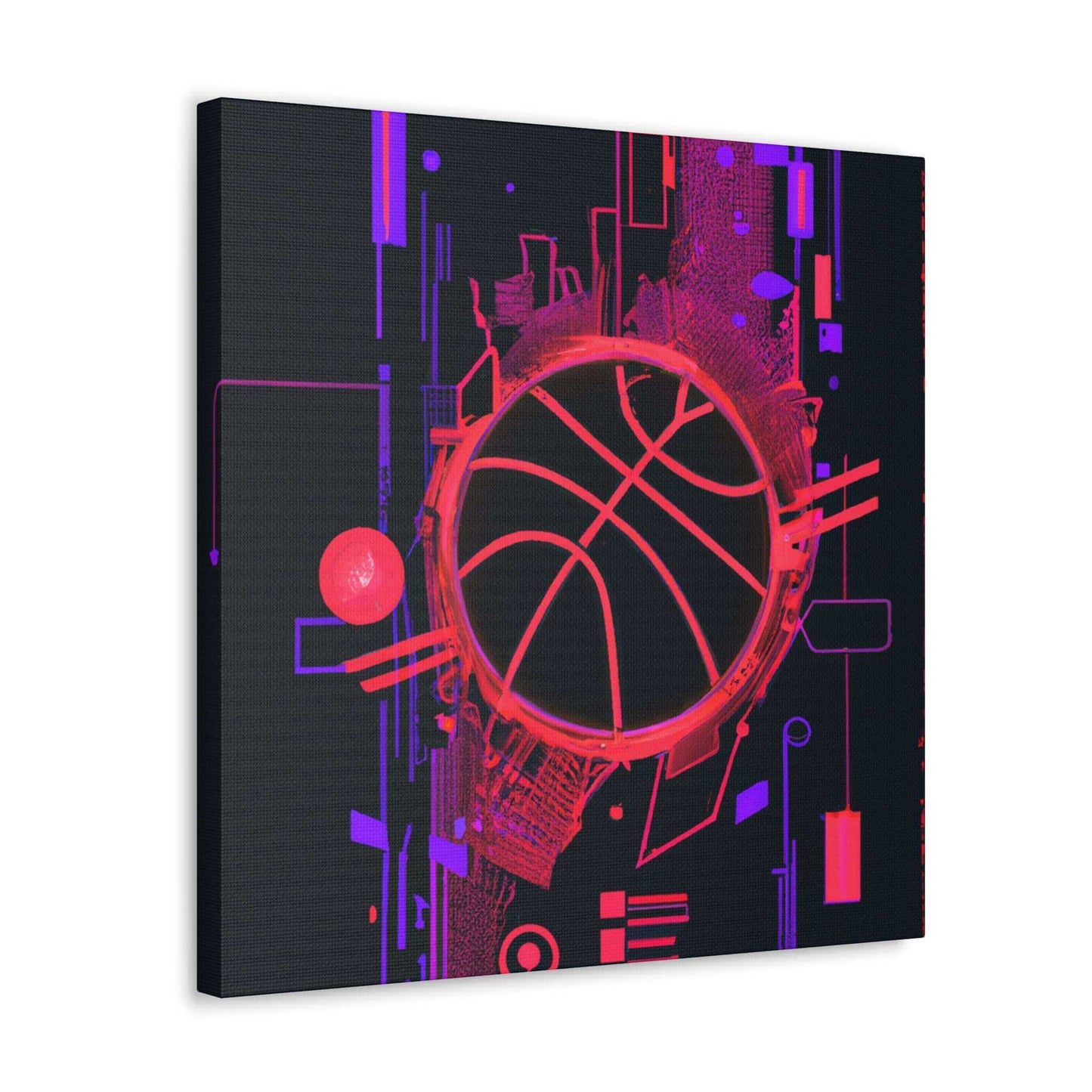 High-Tech Hoops: Basketball Canvas Print - Canvas - Basketball Art 