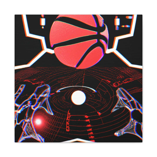 NeoHoops: Basketball Fusion Canvas Print - Canvas - Basketball Art 