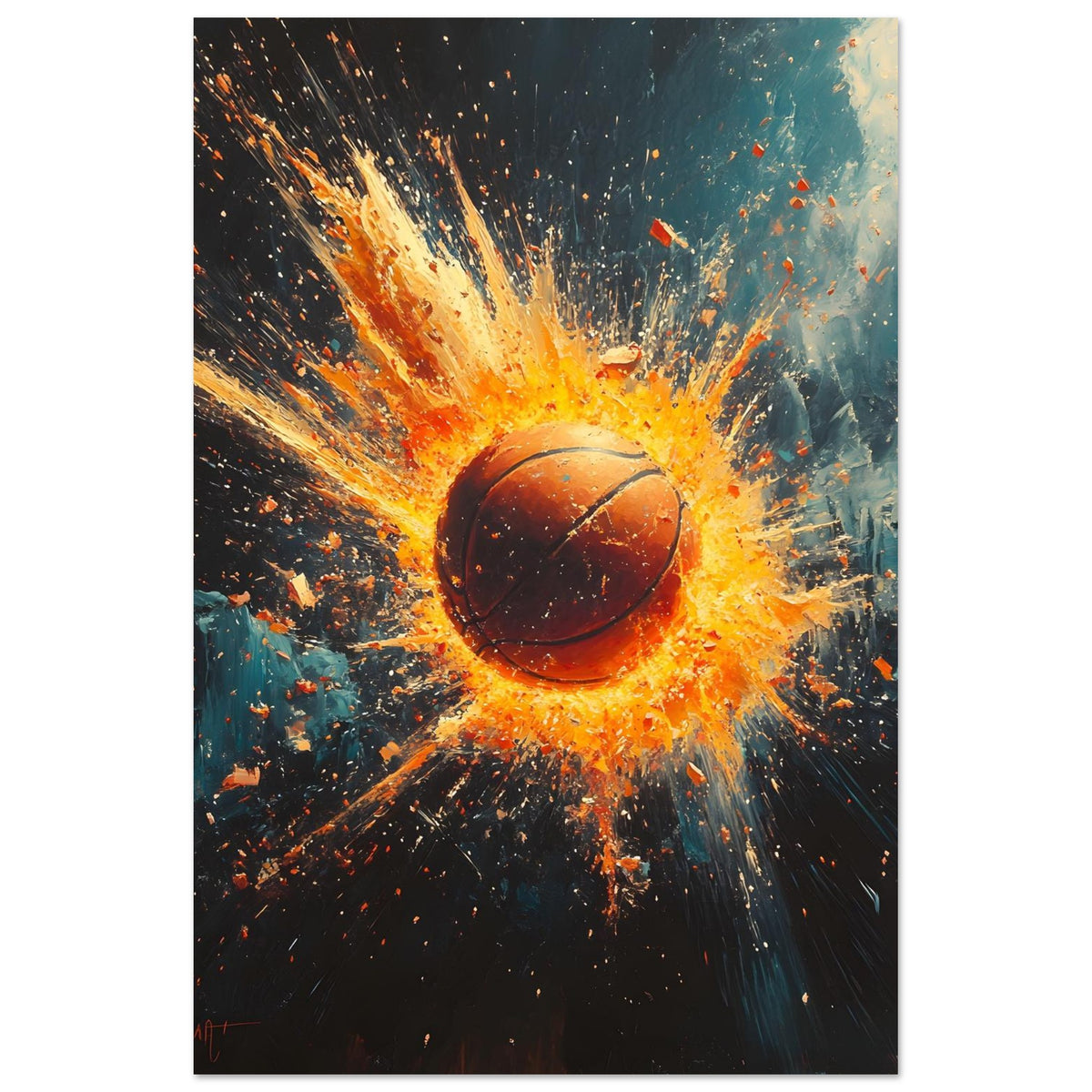 Burst — limited-edition abstract basketball art print, Celebration series by Alleyoop Arts