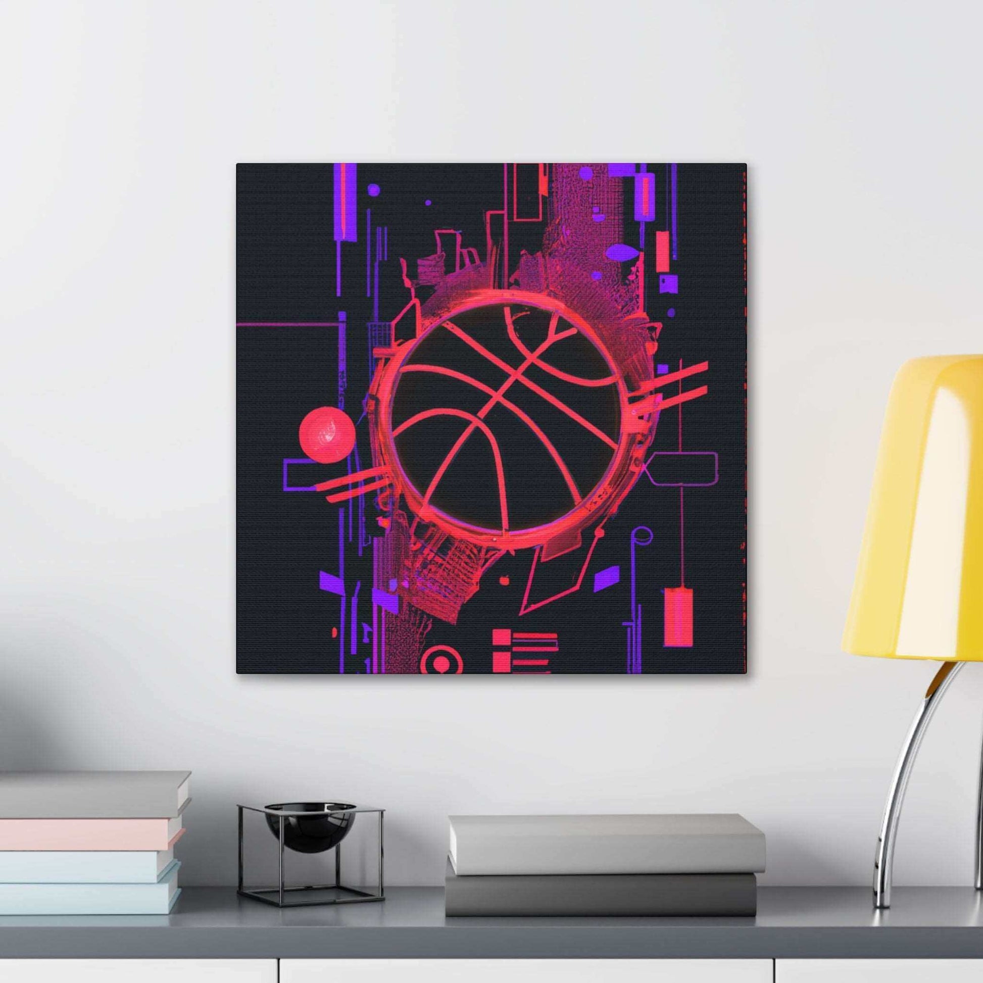 High-Tech Hoops: Basketball Canvas Print - Canvas - Basketball Art 