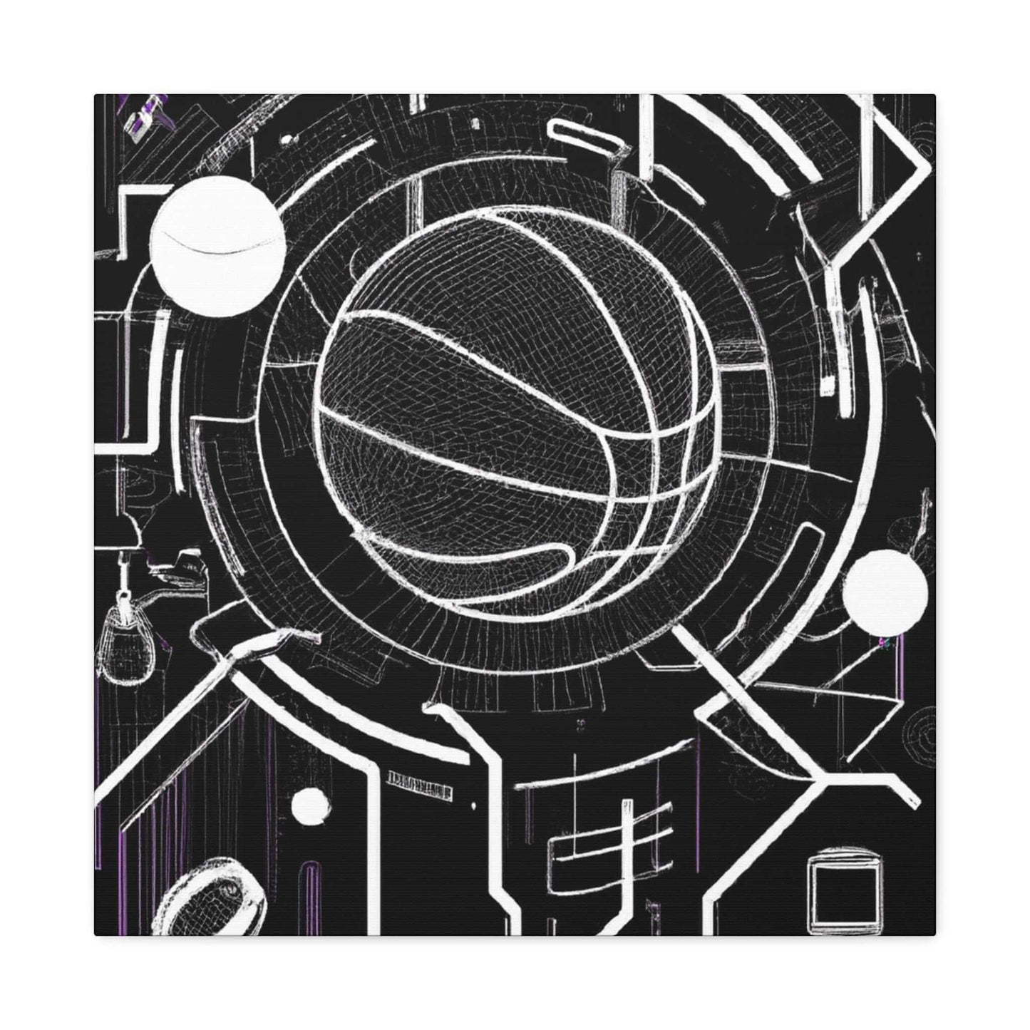 Neon Court: Basketball Dreamscapes Canvas Print - Canvas - Basketball Art 