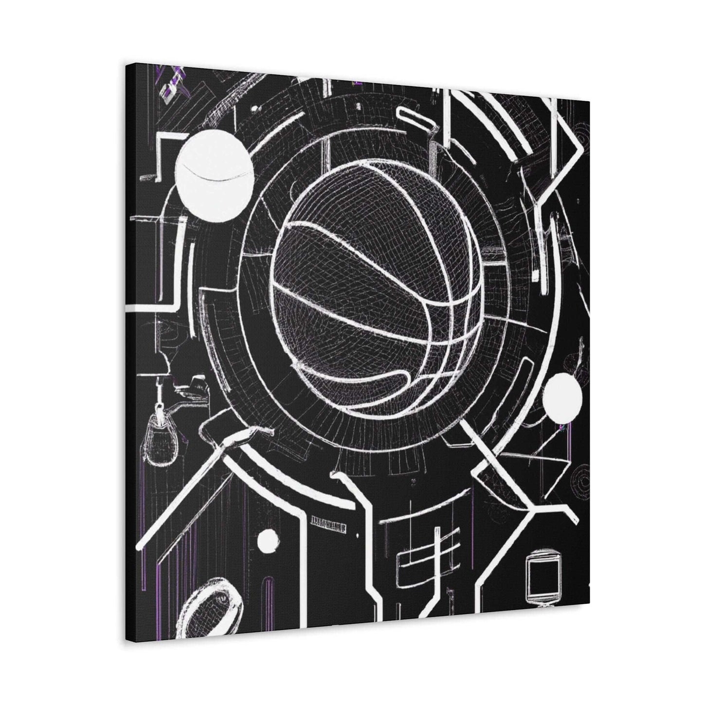 Neon Court: Basketball Dreamscapes Canvas Print - Canvas - Basketball Art 