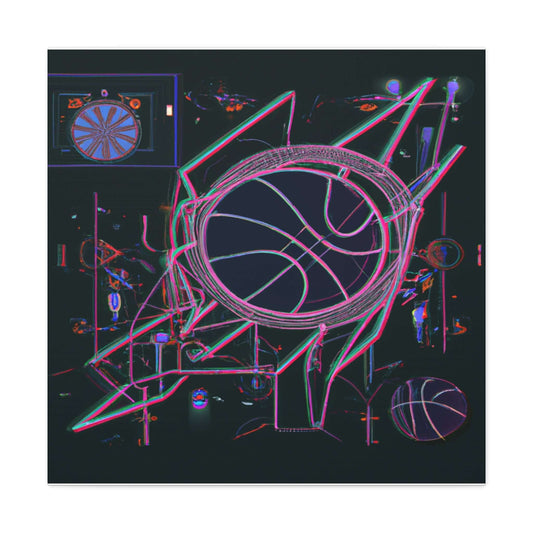 Futuristic Hoops Vision: A Basketball Inspired Canvas - Canvas - Basketball Art 