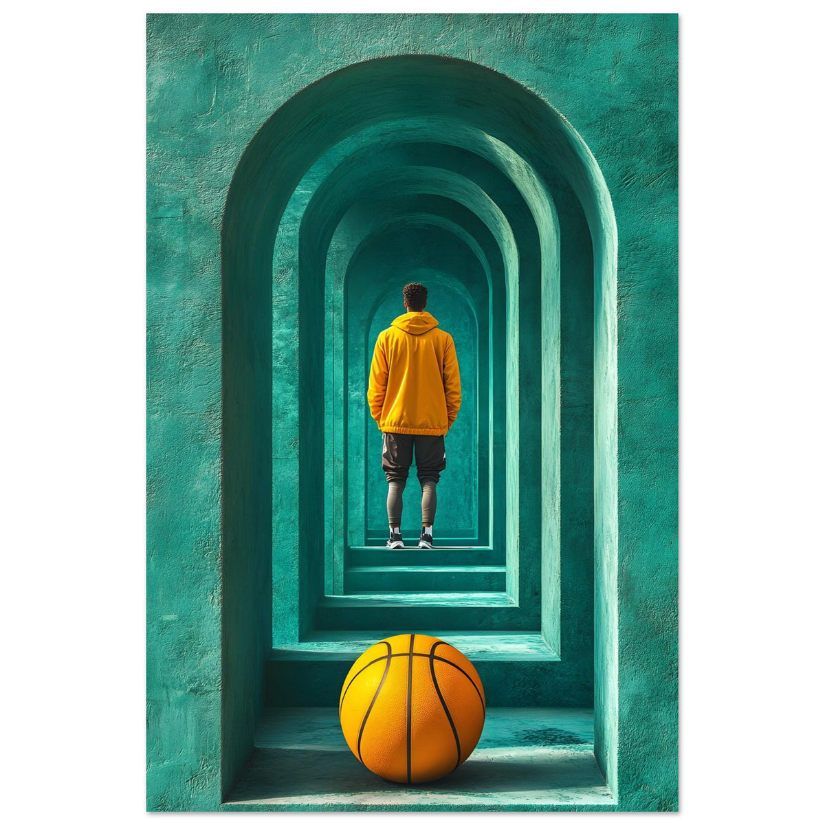 The Architect — limited-edition abstract basketball art print, The Labyrinth series by Alleyoop Arts