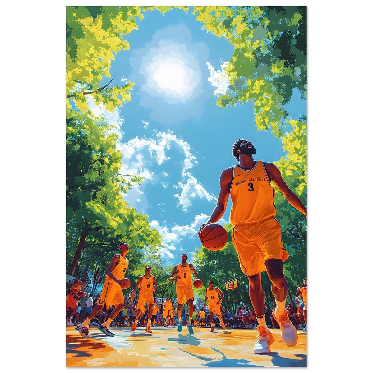 Block Party — limited-edition abstract basketball art print, Celebration series by Alleyoop Arts