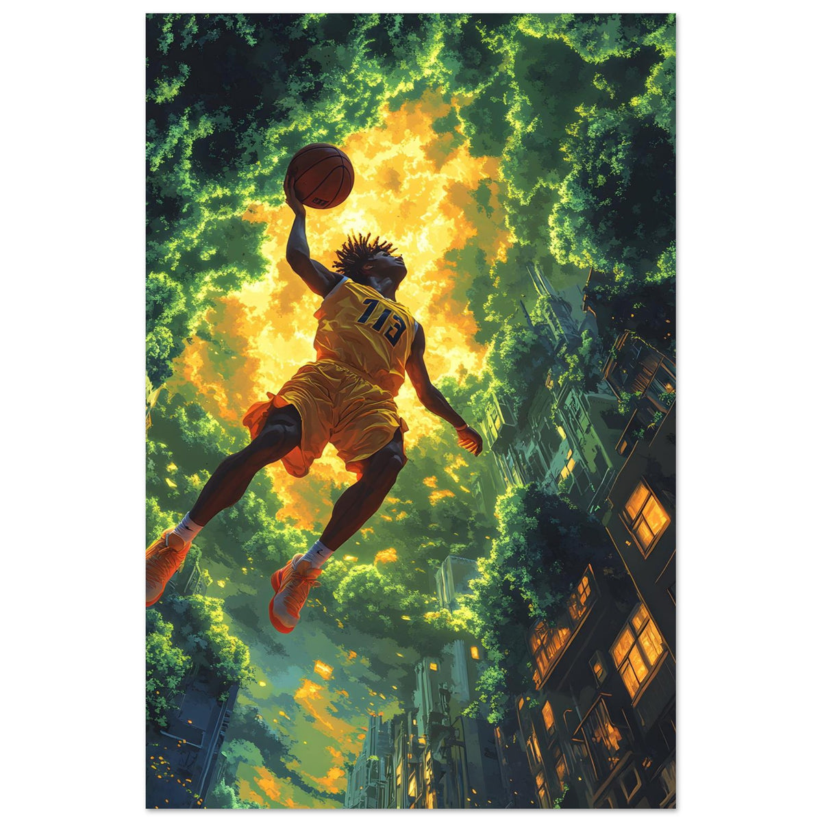 High Jump — limited-edition streetball art print, Street series by Alleyoop Arts