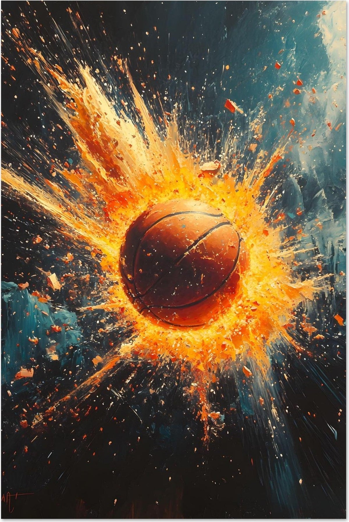 Burst — limited-edition abstract basketball art print, Celebration series by Alleyoop Arts