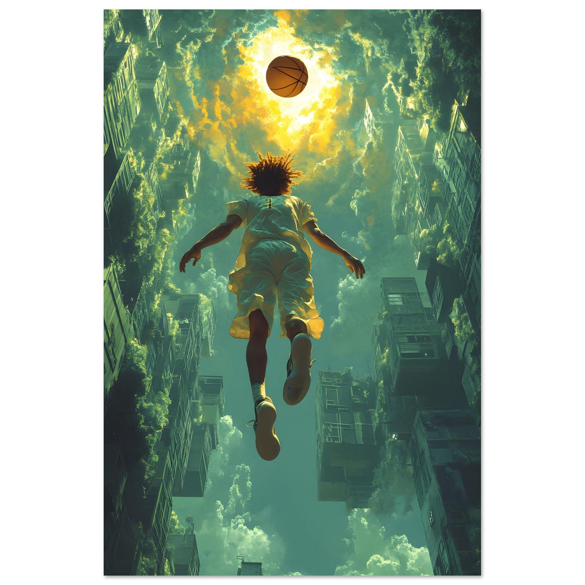 Rise — limited-edition streetball art print, Street series by Alleyoop Arts