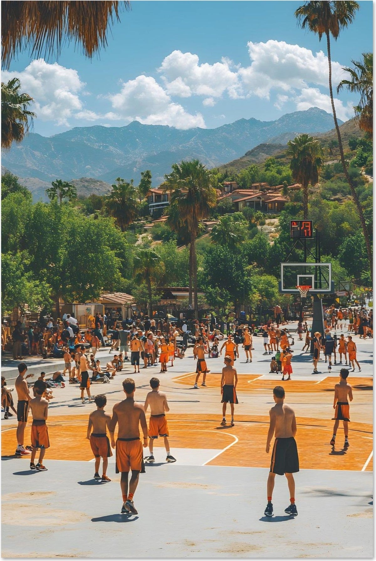 California Camp — limited-edition streetball art print, Street series by Alleyoop Arts