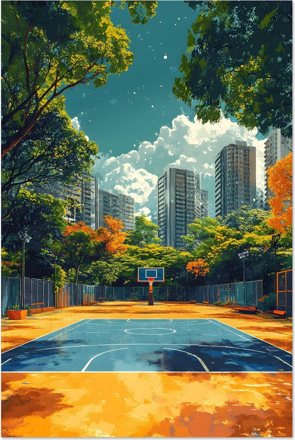 Court Lines — limited-edition basketball court art print, The Court series by Alleyoop Arts