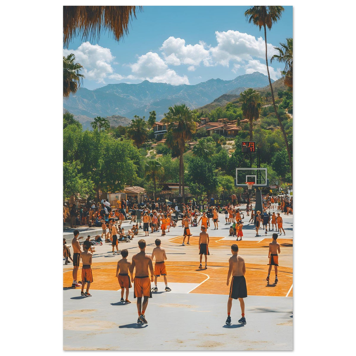 California Camp — limited-edition streetball art print, Street series by Alleyoop Arts