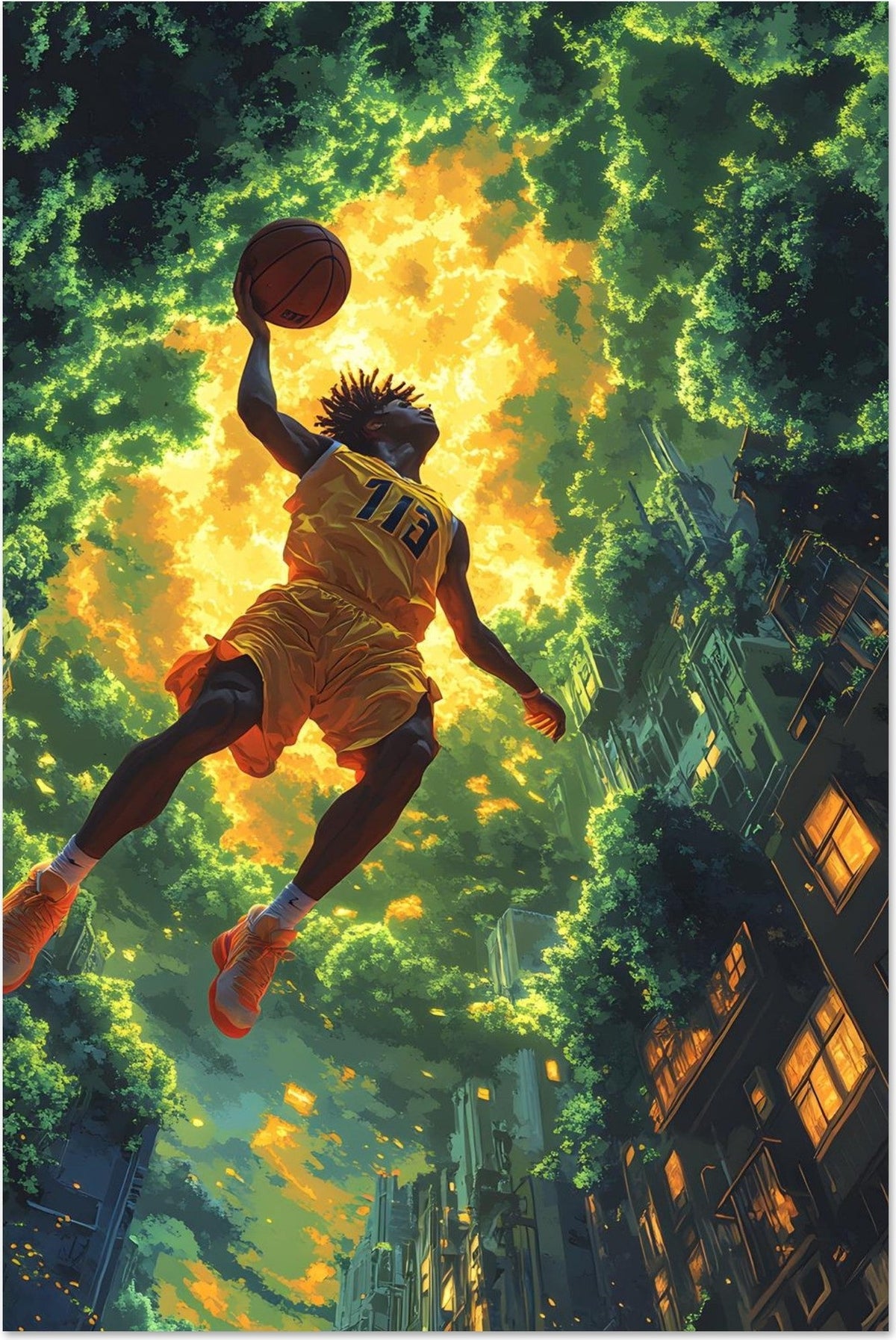 High Jump — limited-edition streetball art print, Street series by Alleyoop Arts