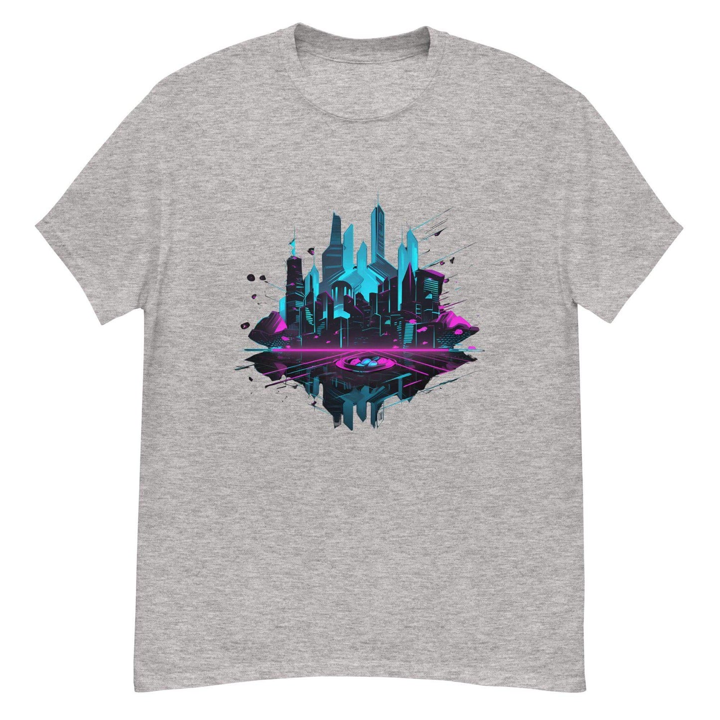 Neon AI Skyline Graphic Tee - Graphic T-Shirt - Basketball Art 