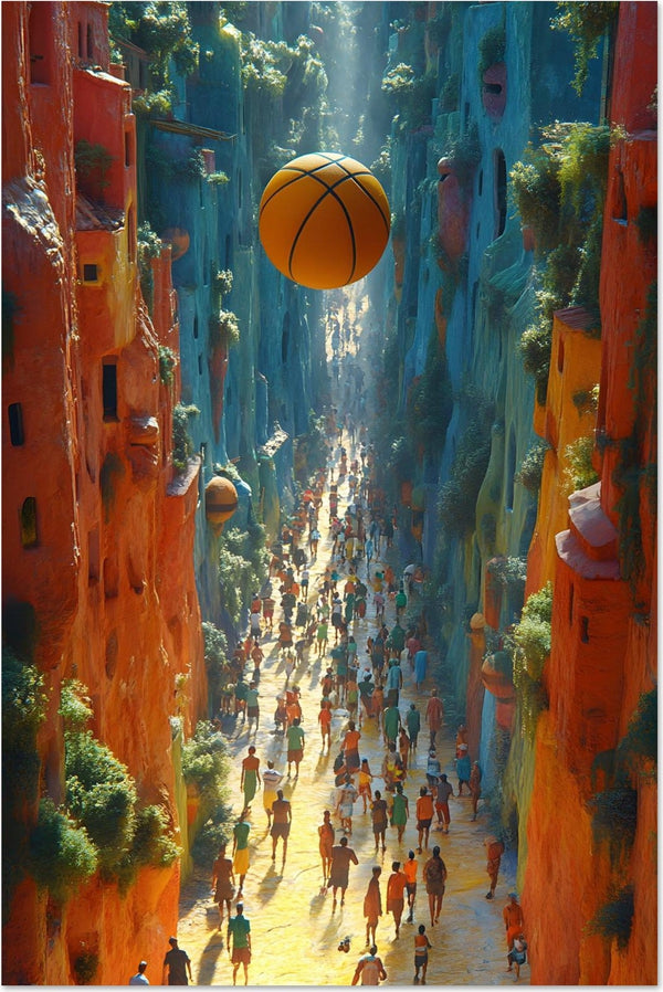 Perfect Pass — limited-edition abstract basketball art print, The Labyrinth series by Alleyoop Arts
