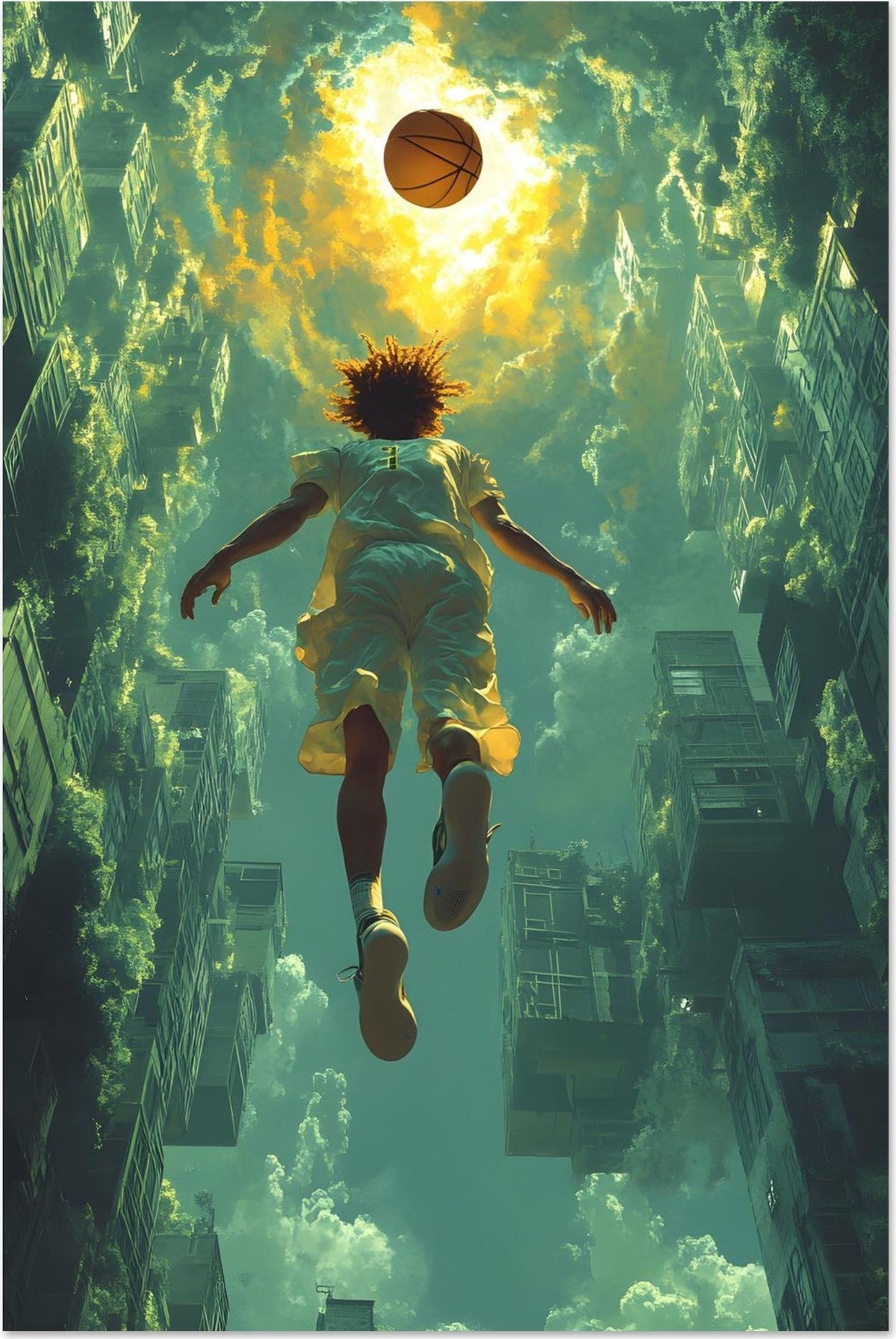 Rise — limited-edition streetball art print, Street series by Alleyoop Arts