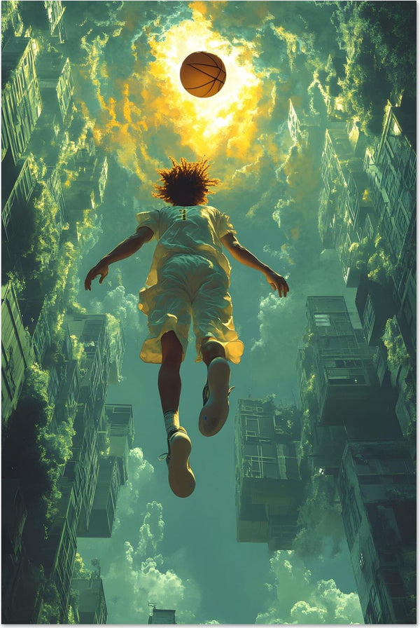 Rise — limited-edition streetball art print, Street series by Alleyoop Arts